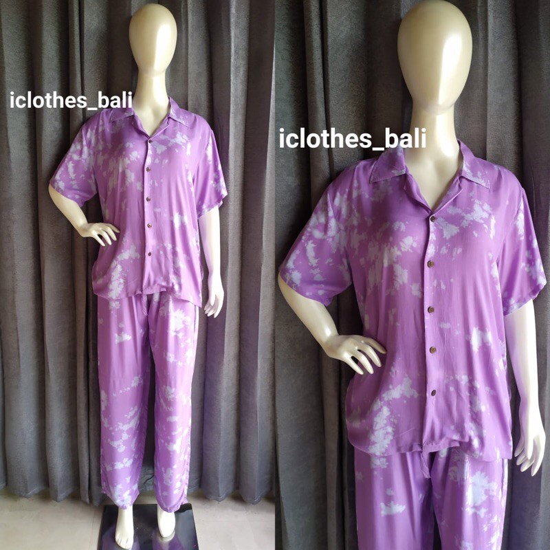 SETELAN FELICIA SF001/PIYAMA TIE DYE JUMBO/SET PAJAMAS/BAJU TIDUR TIE DYE/PIYAMA MURAH