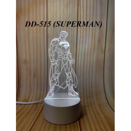 Lampu Tidur DD 515 Lampu Hias 3D Transparan Akrilik 3 Warna Tema Kartun DD 515