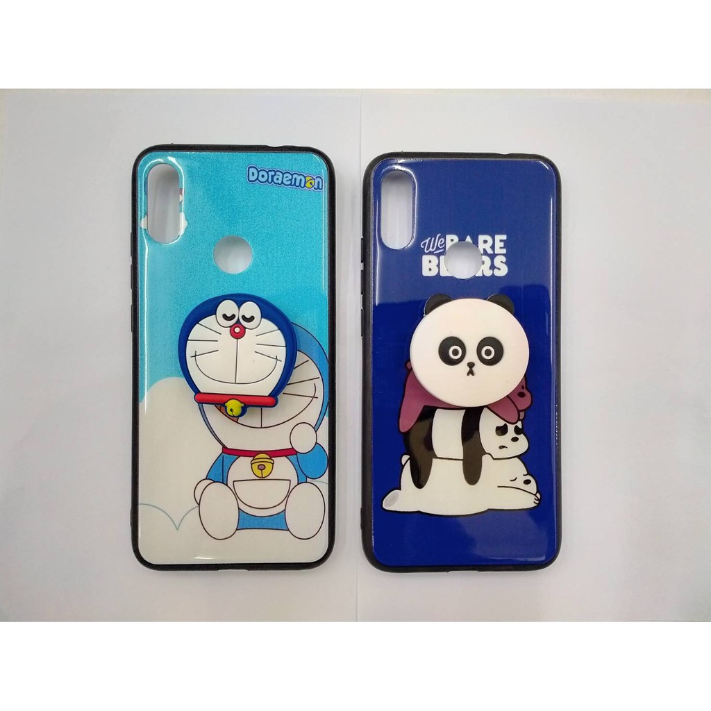 Case REDMI NOTE 7 Case Fuze Glass Plus Popsocket Karakter Lucu