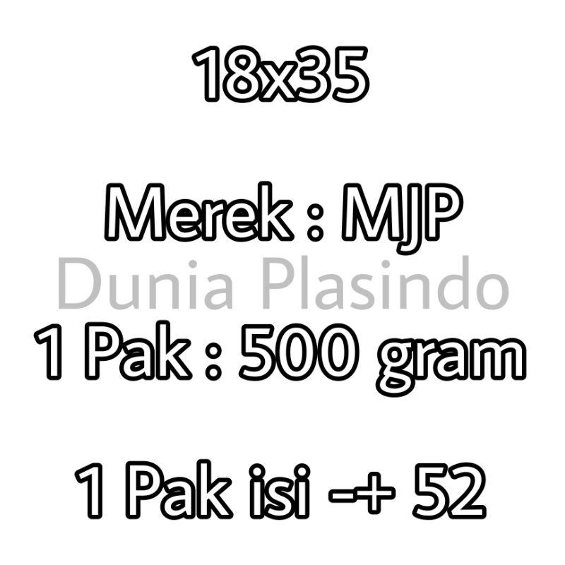 Plastik PP Bening MJP  Tebal 0.06 Lebar 18 Uk.18x25 18x30 18x35