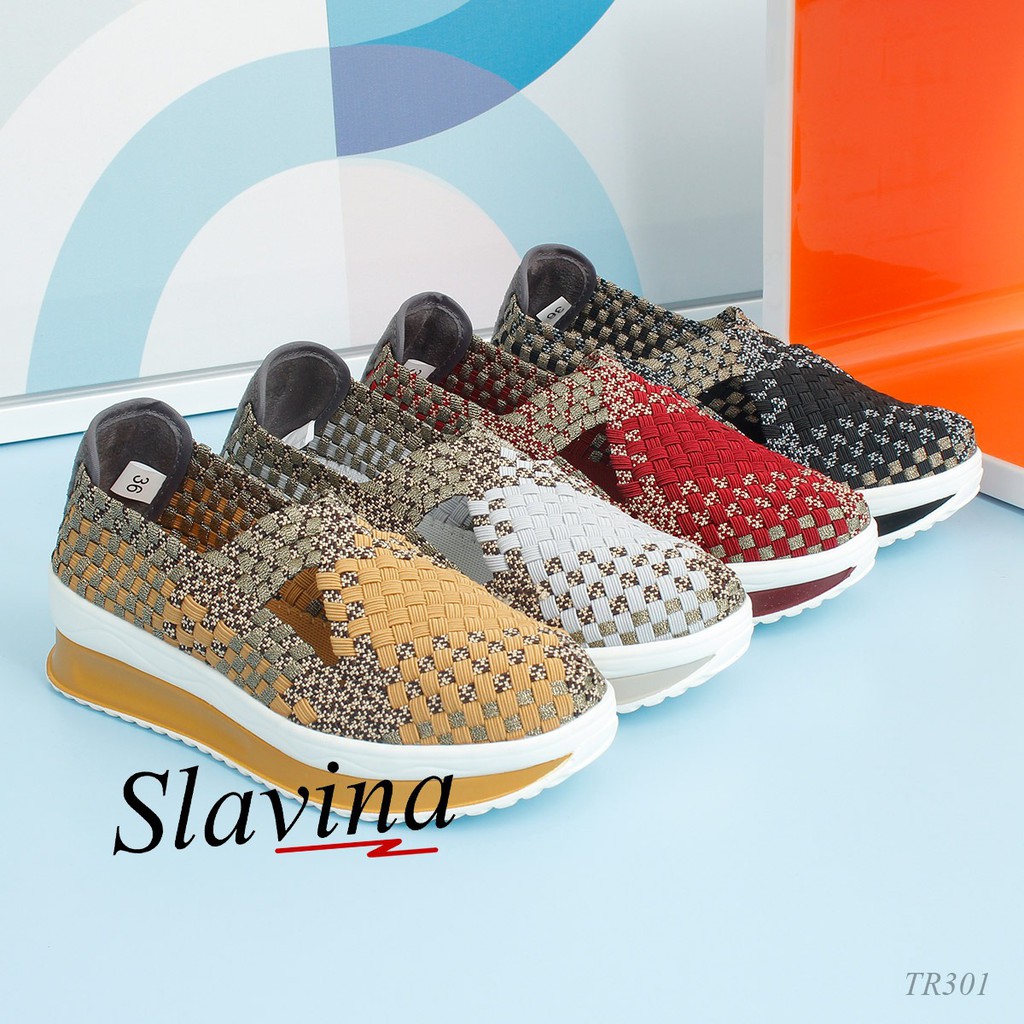 Sepatu Wedges Slavina Serlly Rajut TR301