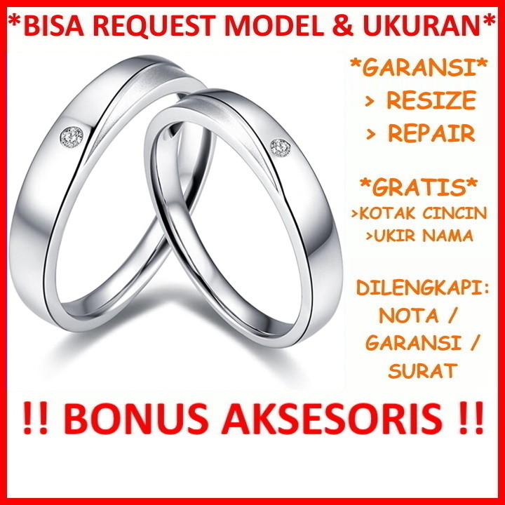 Gratis Ukir Nama Garansi Silver Asli Bisa Pesan Model Cincin Couple Perak Tunangan Mas Kawin Id590