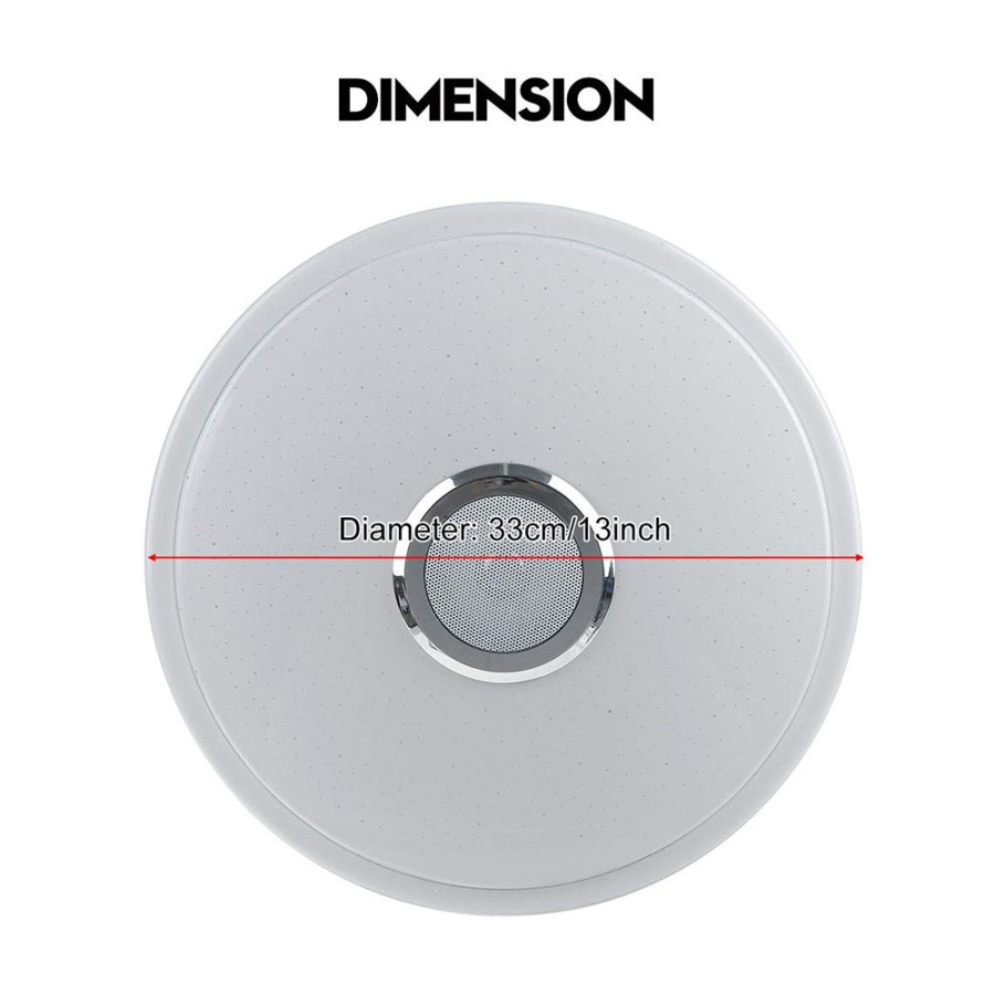 Lampu LED RGB Plafon Ceiling Light Bluetooth Speaker 36W 33cm - BR1530 - White