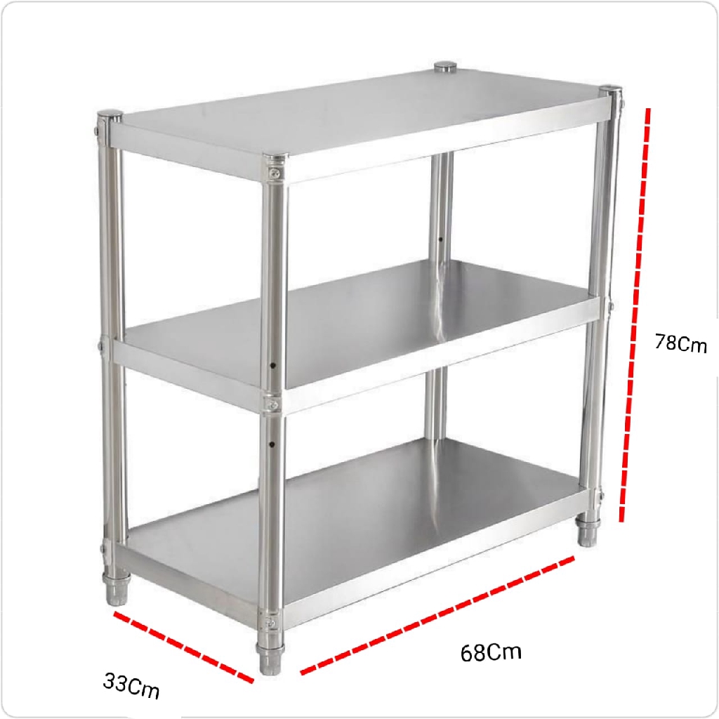 Rak Dapur Portable Stainless 3 Susun M825