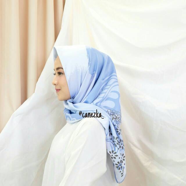 HIJAB LACEY Dusty Blue/Minty Grey/Dusty Purple - clo hijab segiempat motif