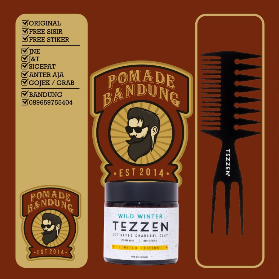 Tezzen Wild Winter Activated Charcoal Clay Pomade Limited Edition