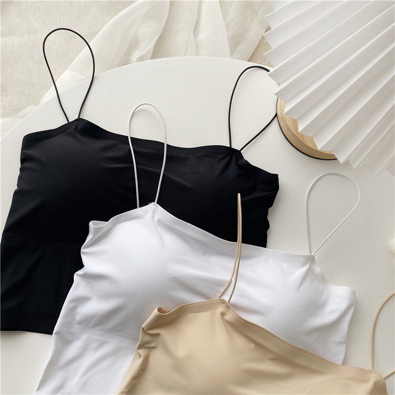 GO! BR502 Tanktop korea seamless spaghetti strap tank top dalaman wanita pakaian bralette bra bh COD