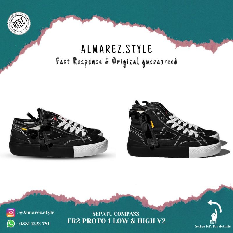Compass FR2 Proto 1 Edisi Indonesia Low & High V2 - Size 36 37 38 39 40 41 42 43 44
