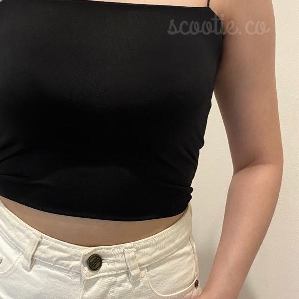 () TankTop Spagetti | Tanktop Polos Tali Spaghetti Square Crop | Tanktop Wanita / Jersey Premium