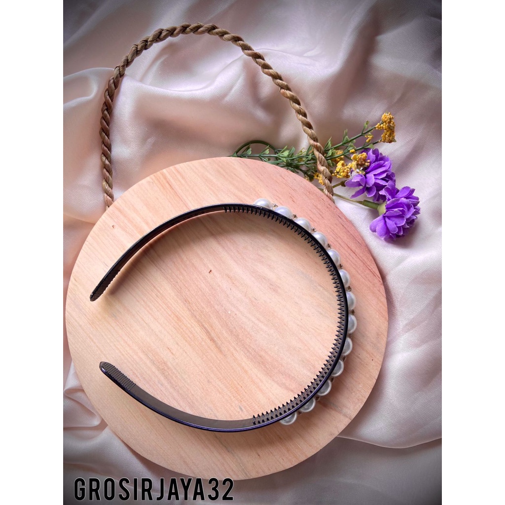 Bando korea Princess Hairband Bando Gaya Korea Elegant Women Hair Accessoires Gift Bandana Pearl Bando Mutiara
