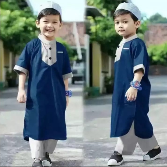 Baju Koko Anak Laki Laki Model Pakistan Terbaru 2022 Bonus Peci / Kurta / Baju Setelan / Baju Taqwa 