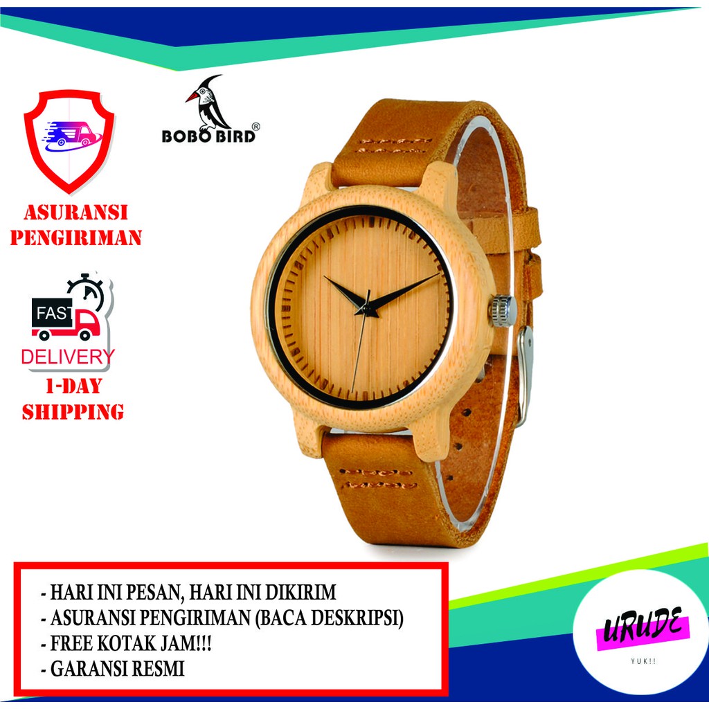 BOBO BIRD Jam  Tangan Bambu  Analog Wanita A10 JAM  TANGAN 