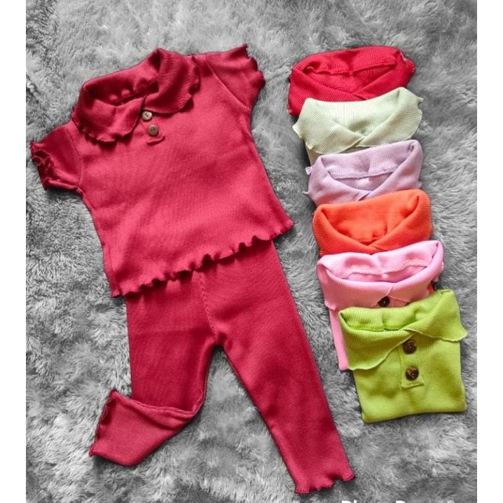 Setelan Anak Rib Knit Set Amira 1-4 Tahun Setelan anak perempuan Rib Knit Premium Setelan anak Cewe Murah Setelan Anak Lucu