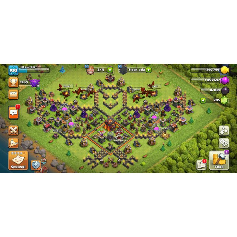 AKUN CLASH OF CLANS TH 10