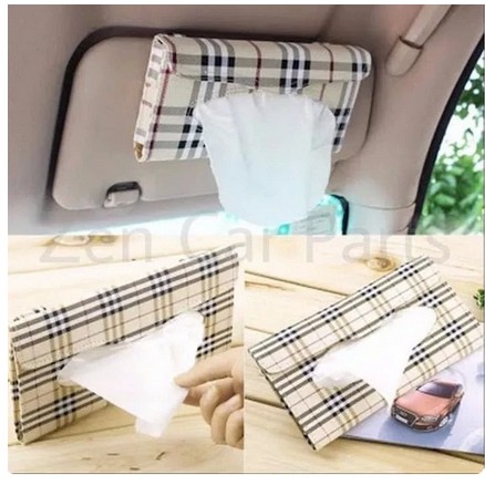 TEMPAT TISSUE MOTIF KOTAK KOTAK Sunvisor Mobil Holder Tisu Car Tisue Mobil