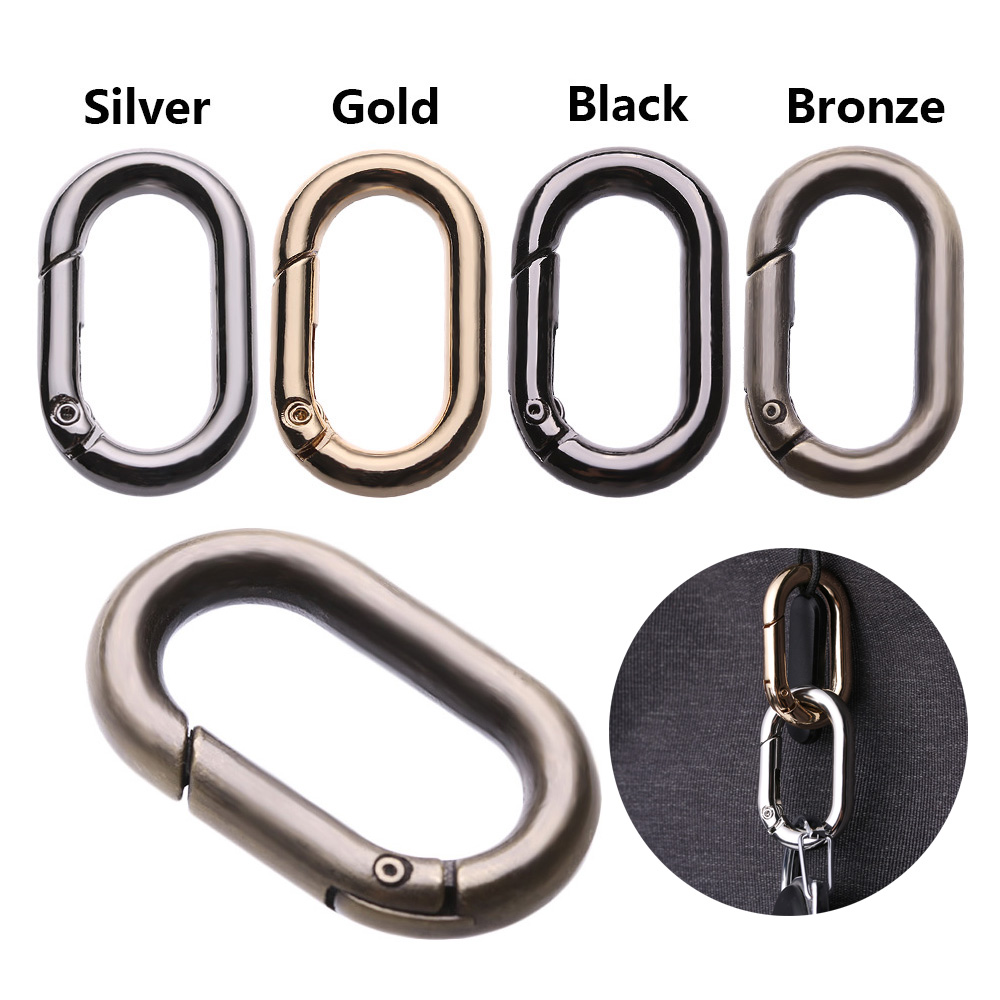 Suyou 1 / 2 / 4 / 5 Pcs Klip Carabiner Bentuk Oval Bahan Zinc Alloy Aneka Warna
