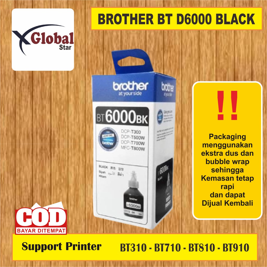 Tinta Brother BT d6000bk PREMIUM(COMPATIBLE) FOR DCP - T310 , DCP -T510W , DCP-T710W , DCP-T810W-HITAM