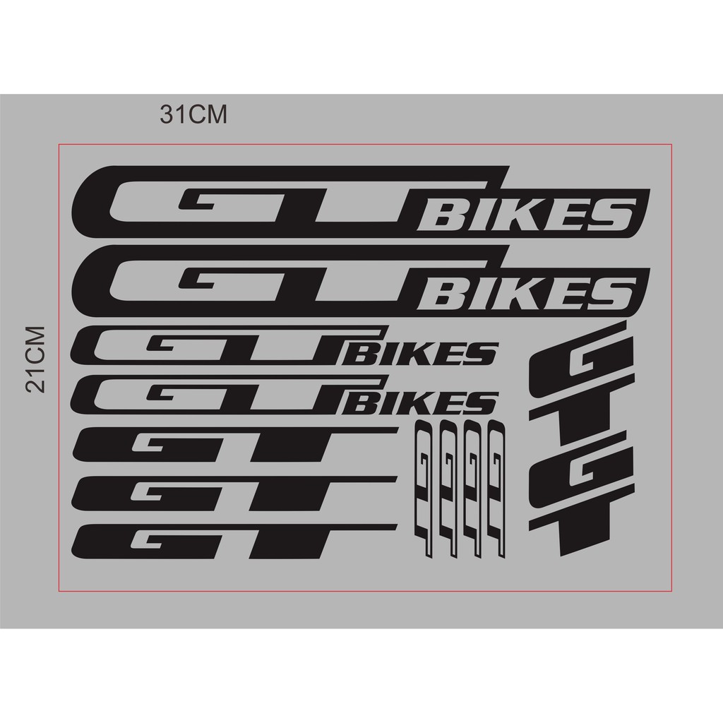 sticker cutting sepeda gt bike uk 31x21cm