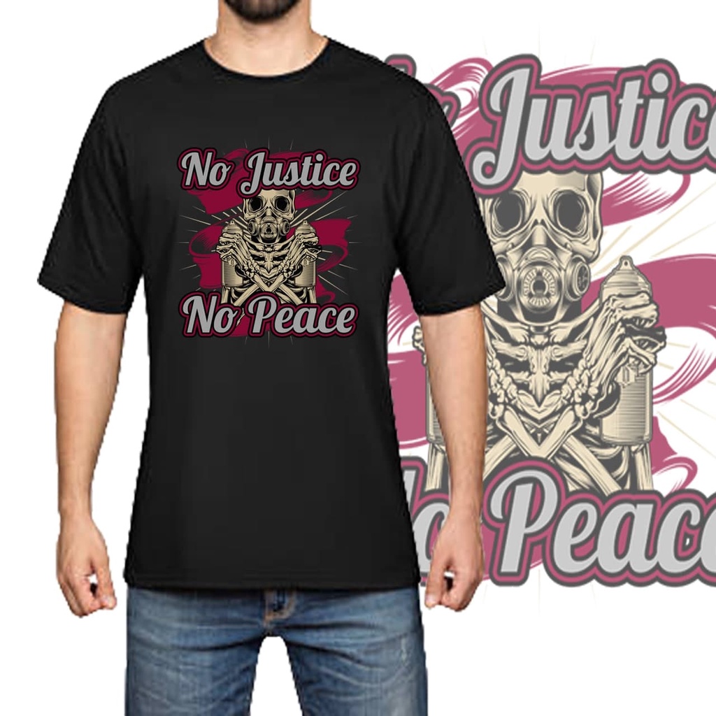 RK - Kaos Pria No justice Baju Kaos Distro Kaos Gambar Printing kaos pria