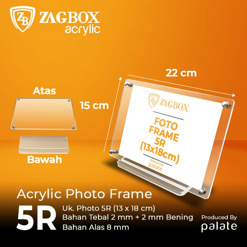 

Acrylic Photo Frame 5R - Akrilik Pajangan Foto 13 x 18 cm + Tapak 8 MM