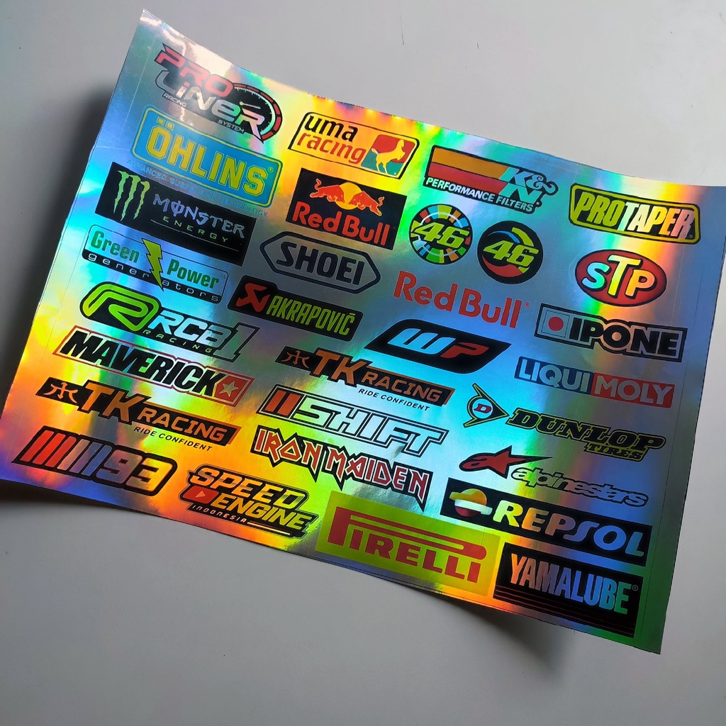 Jual Stiker Pack Racing Stiker Motor Stiker Sponsor Bahan Hologram Shopee Indonesia