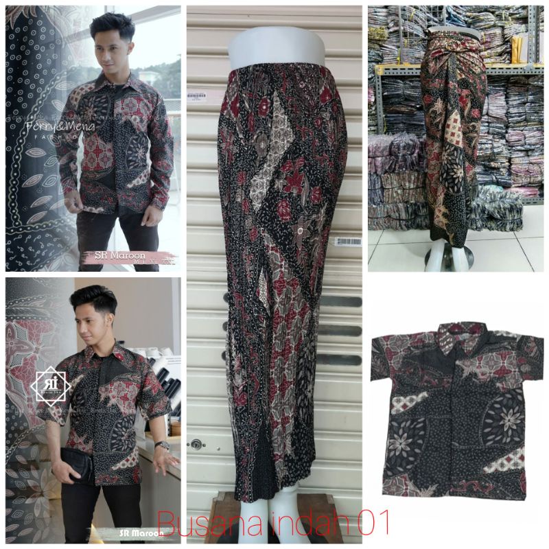 COUPLE BATIK / BATIK MODERN / SERAGAMAN BATIK SEROJA MAROON