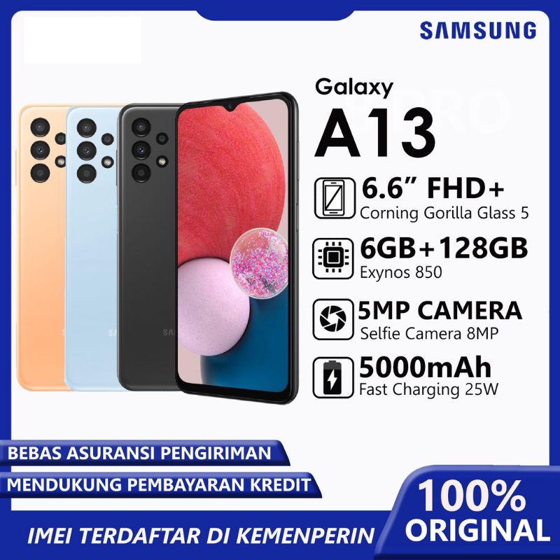 SAMSUNG A13 RAM 4/128. 6/128. GARANSI RESMI