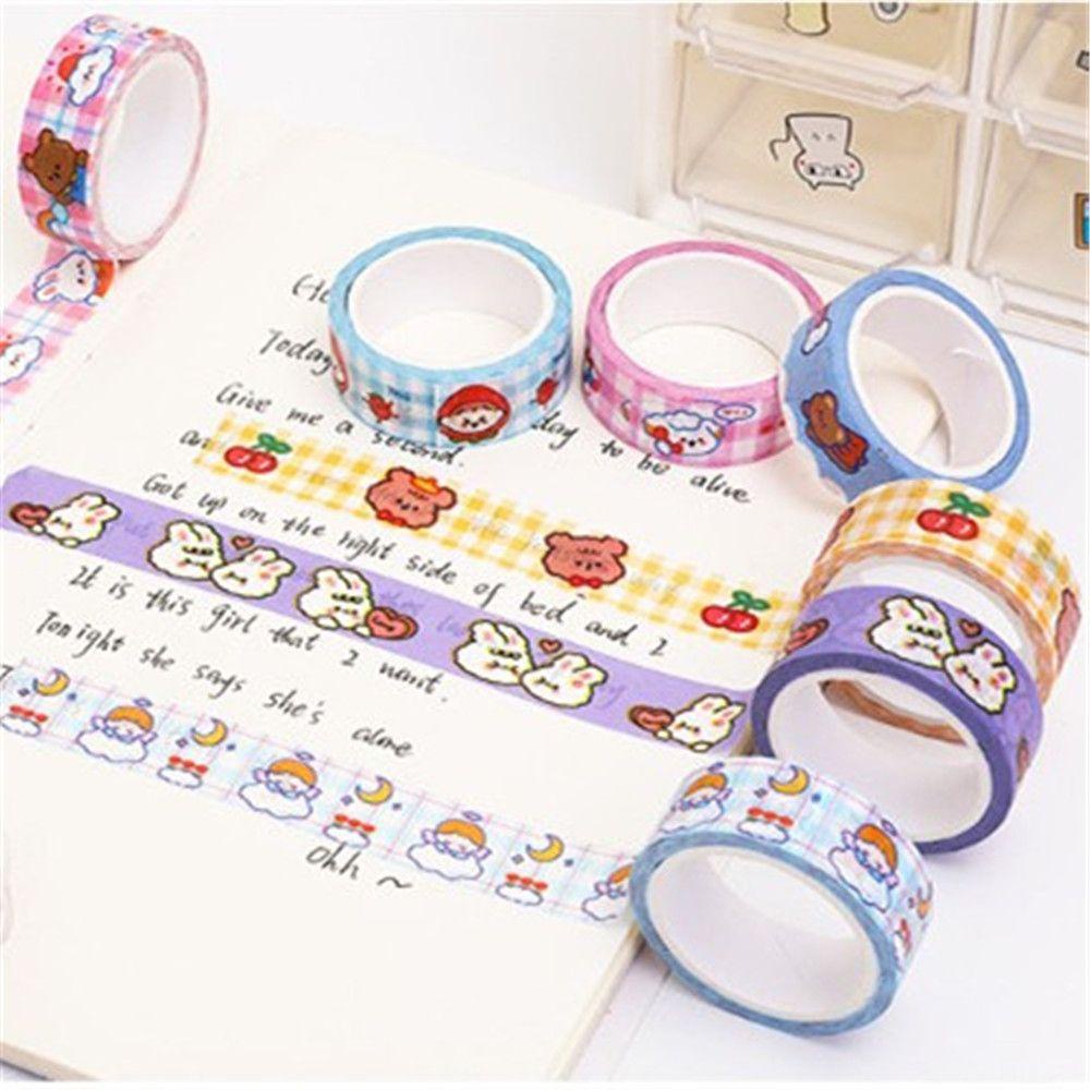 Nanas Tape Kawaii Kartun Beruang Kelinci Alat Tulis Stiker