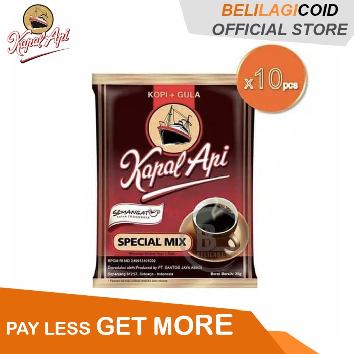 

t01thy Kapal Api Kopi Spesial Mix 1 Renceng / 10 Sachet Ds20X11