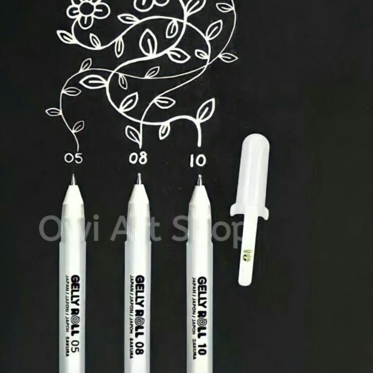 

[PRODUK P00YA] Sakura Gelly Roll White Pen Classic (08, 05, 10) 09W