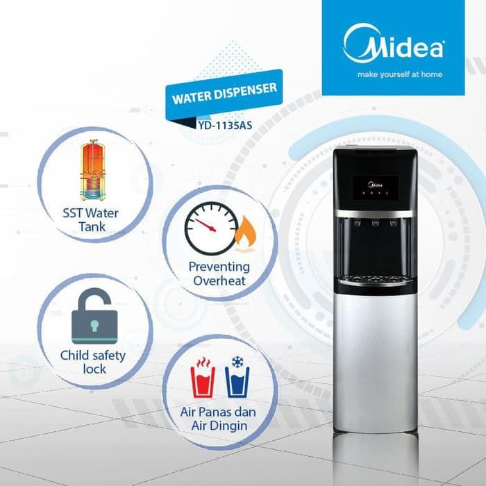 MIDEA YD1135AS Dispenser Air GALON BAWAH LOW WATT- Hot - Normal - Cold