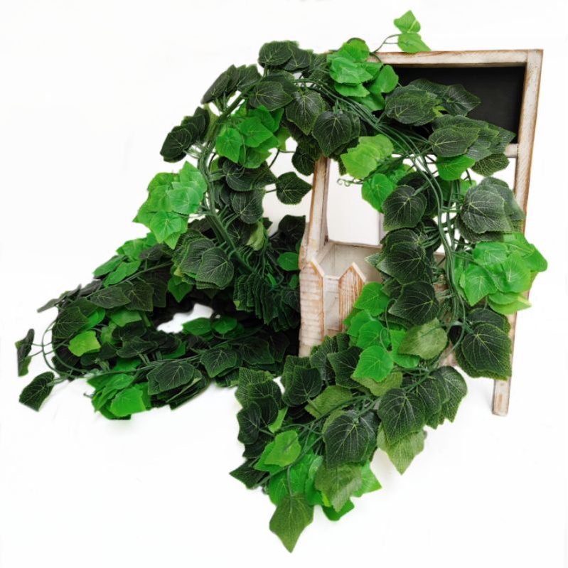 (12PCS) Daun Rambat AL90 2Warna 2,3m Anggur Lotus Ivy Artificial Wedding Decoration