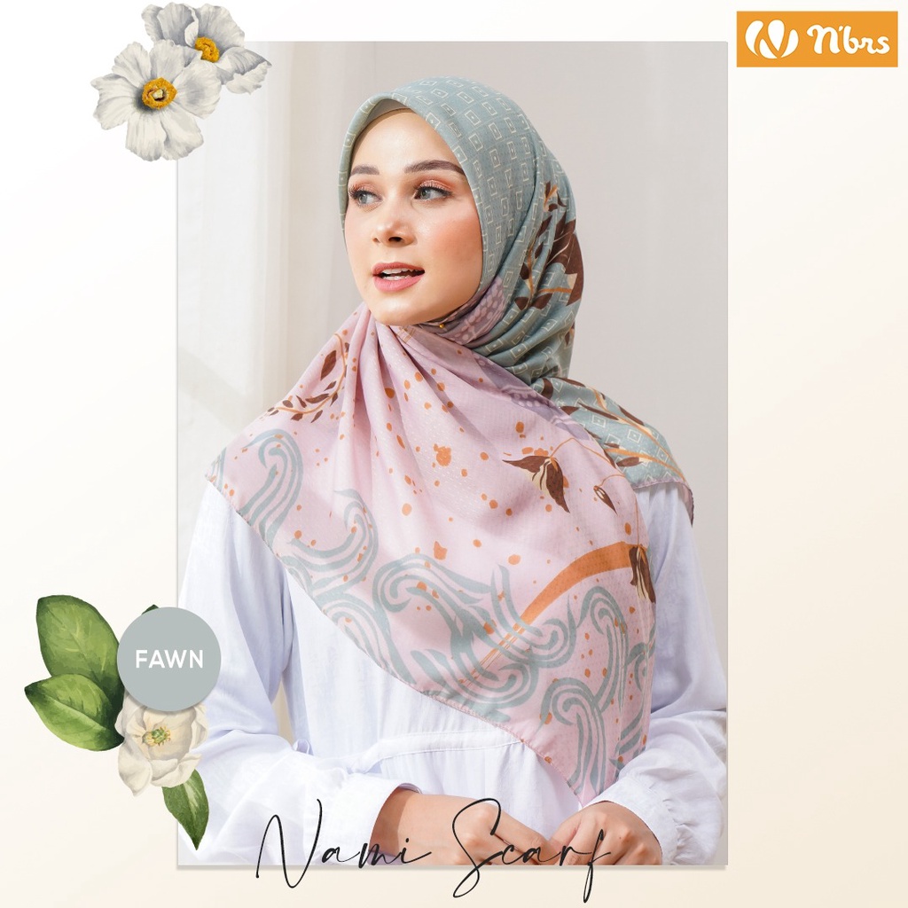 Jilbab Segiempat Nibras Terbaru 2021/Nibras Hijab Nami Scarf/Segiempat Motif