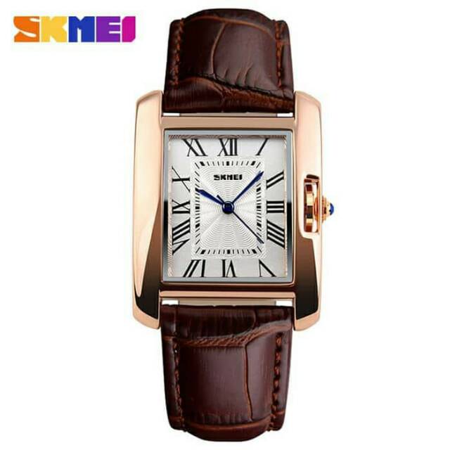 Jam Tangan Wanita / SKMEI 1085 Analog Leather / Jam Tangan Analog Kulit Original / SKMEI