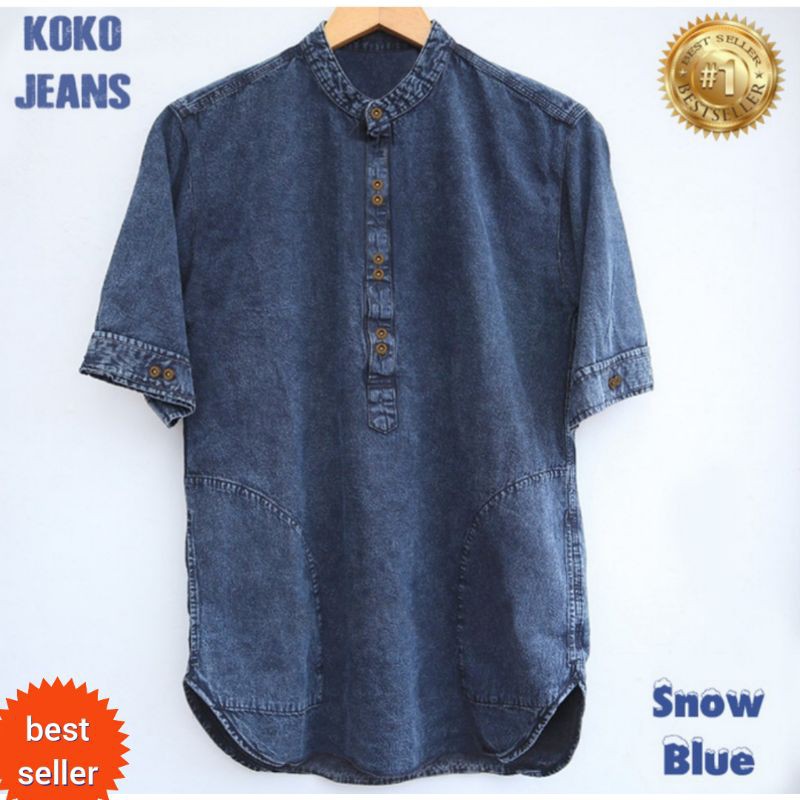 baju koko levis terbaru /baju muslim pria jeans denim