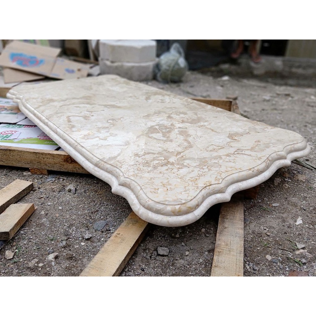 Daun Meja Tamu Marmer motif Batik 120x60 cm