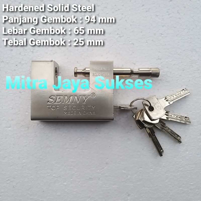 Gembok SEMNY Anti Maling Anti Potong Panjang 94 mm 9,4cm