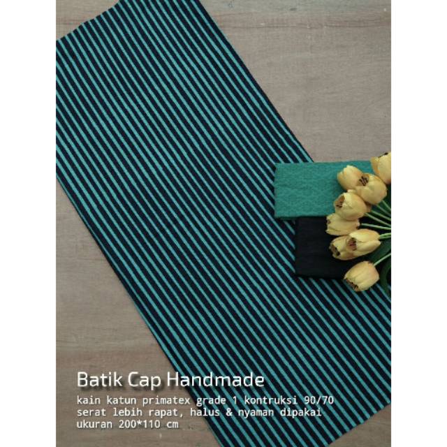 Kain batik cap asli pekalongan WaN batik garutan solo lurik garis monokrom hijau hitam original kain