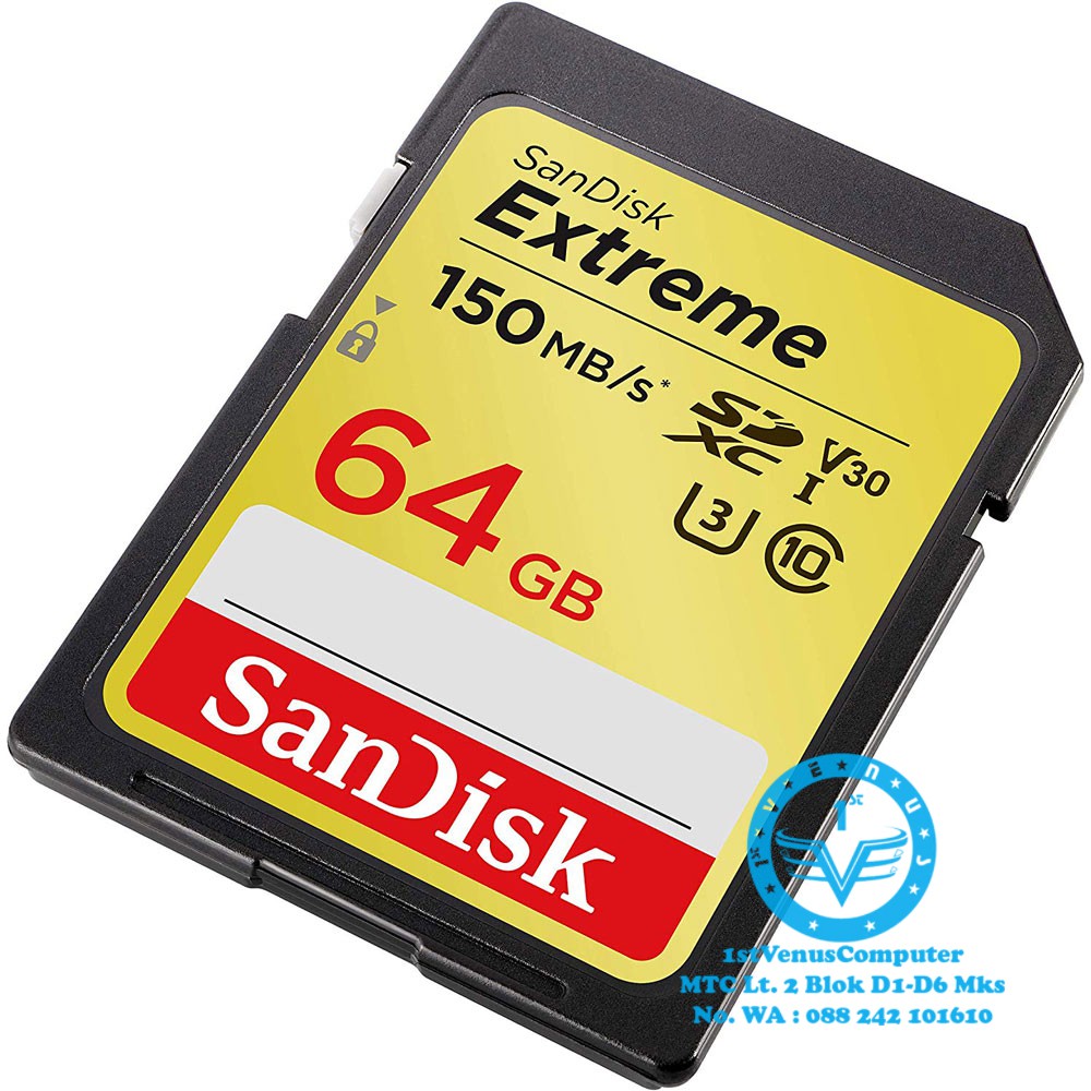 SDXC SANDISK EXTREME 64GB 150MBPS CLASS 10