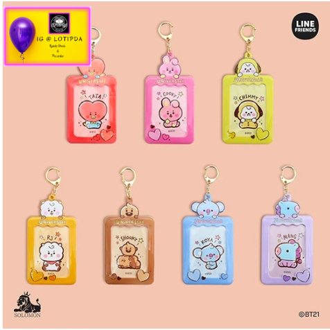 BT21 Photocard Key Holder KeyChain KeyRing Japan solomon edition Official