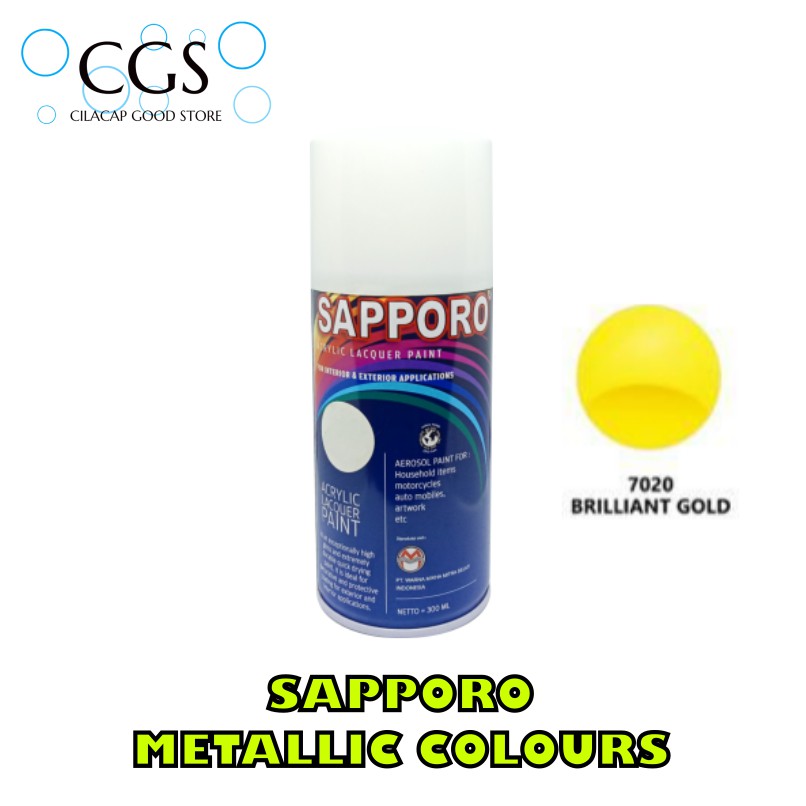 CAT SAPPORO BRILLIANT GOLD 7020 MET - cat sapporo gold - cat velg gold - pilok gold sapporo - pylox 