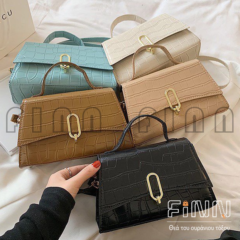 Tas Selempang Wanita Polos Croco Musim Panas Korean Style Tali Pu Fashion Wanita