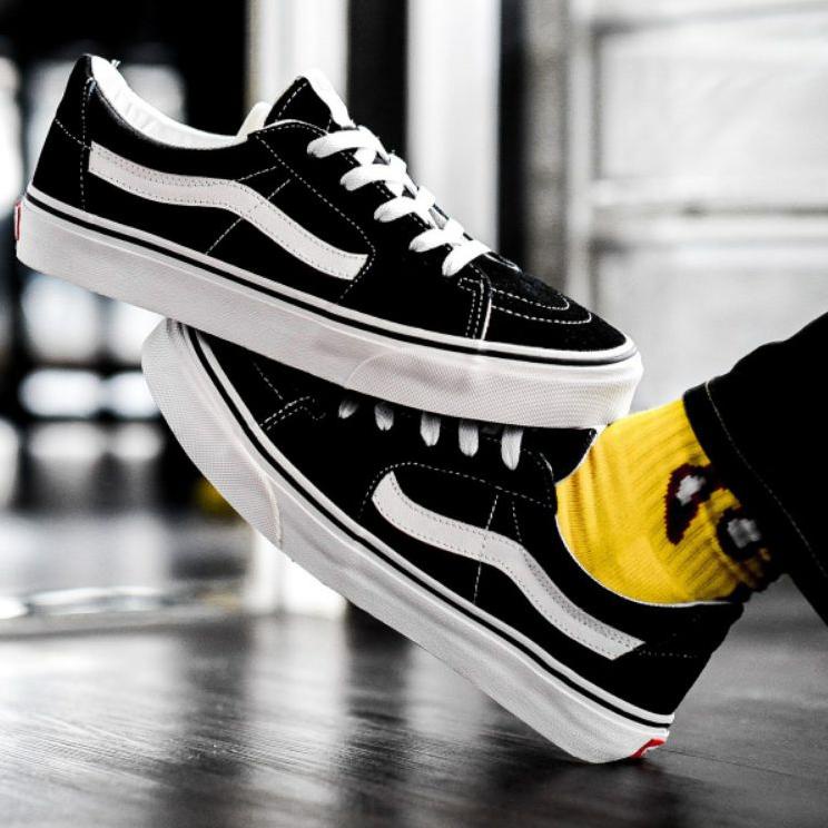 EGQ VANS SK8 LOW BLACK WHITE ORIGINAL | VANS SK8 BLACK WHITE | SEPATU VANS ORIGINAL ¡➧ 100