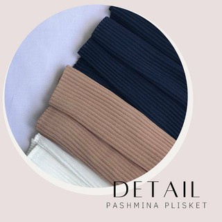 Pashmina Plisket Ceruty Baby Doll Pleated Shawl Full Lidi Hijab Ukuran 180 x 75 Jilbab Instant-2