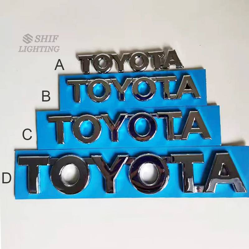 1Pc Stiker Emblem / Badge Motif Tulisan TOYOTA Bahan ABS Untuk Dekorasi Mobil