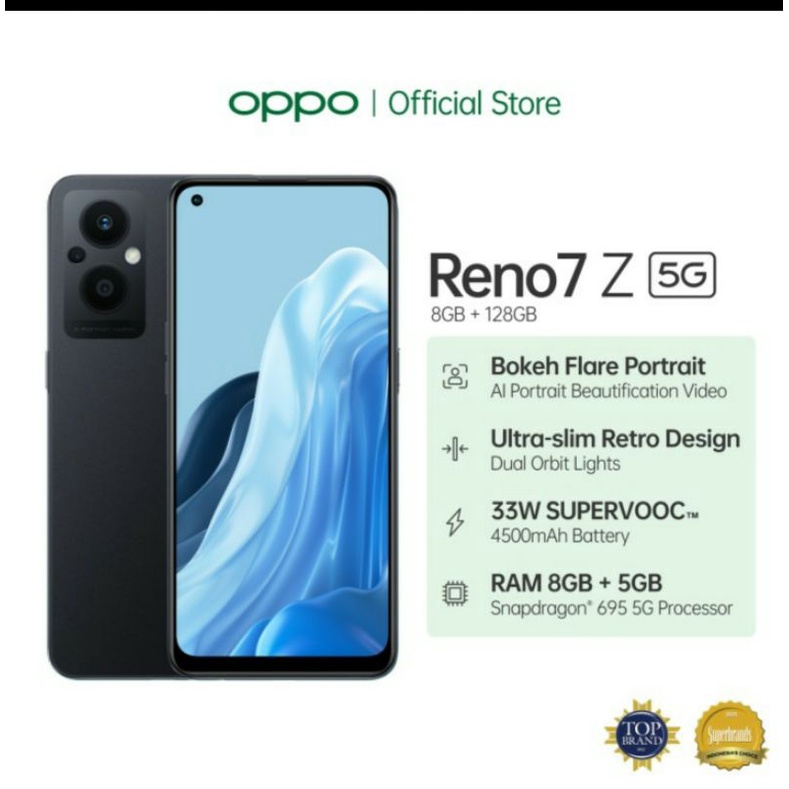Oppo Reno 7z 5G Ram 8+128GB, New 100% Original Garansi Resmi