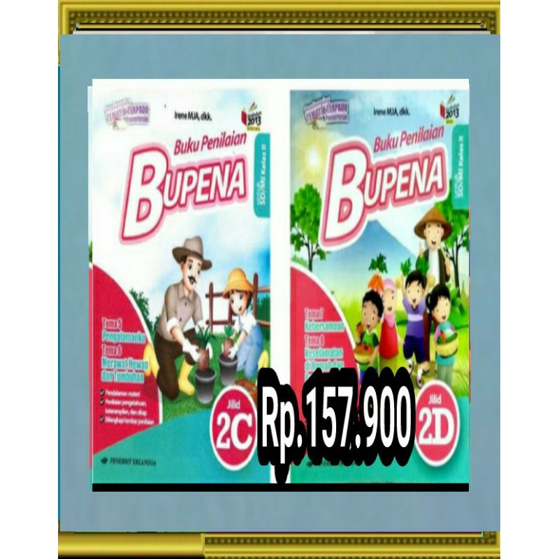 Buku BUPENA (Buku PENILAIAN) K2013 Kelas 2 Jilid 2C Dan 2D Erlangga Original
