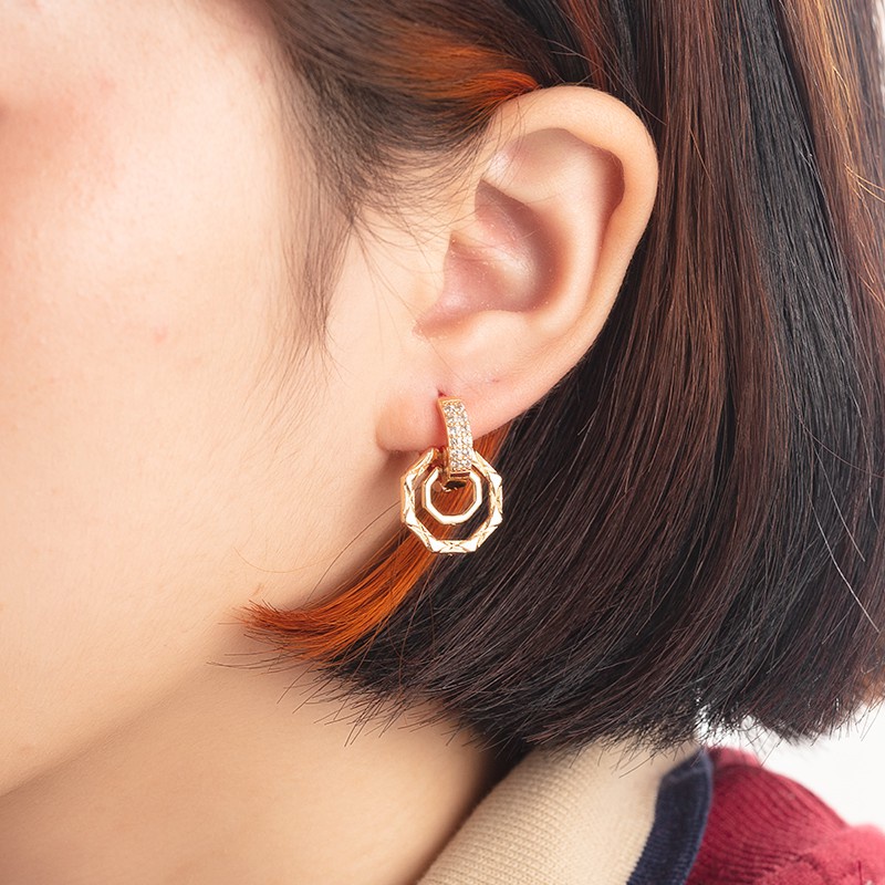 [AXIER PROMO]-Anting Drop Xuping Lapis Emas Zirkon Hias Untuk Remaja Perempuan Dan Wanita-A-365