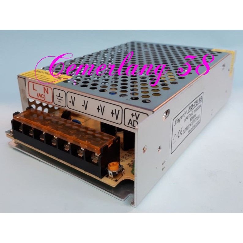 Switching Power Supply 15V 5A Transformer  15 V 5 A jaring AC to DC 15 Volt 5 Amper