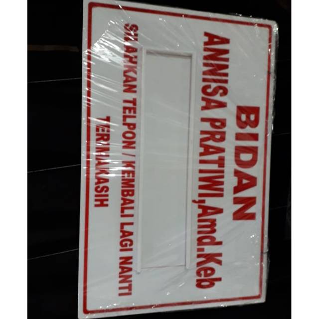 

Papan bidan acrylic custom 40x50